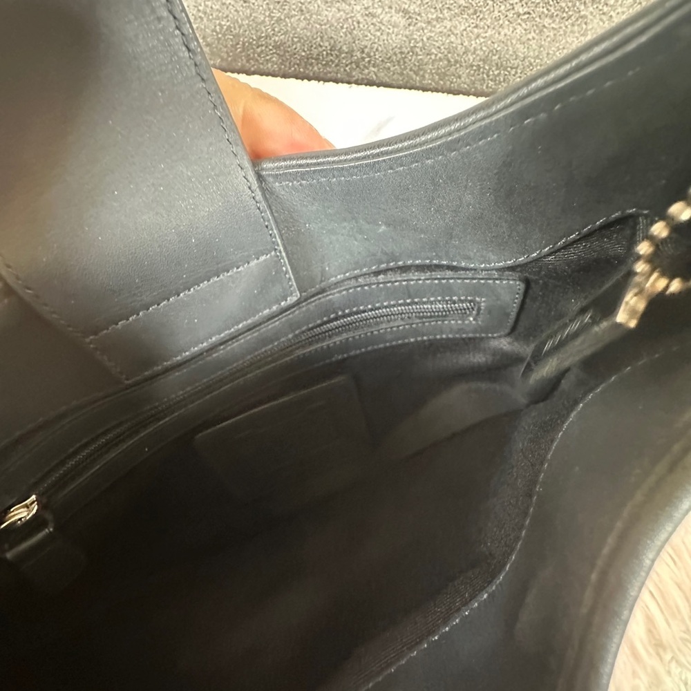 Coach Tweed Girlie Boucle Hobo Shoulder Bag Gray Herringbone Wool Y2K Coquette - Picture 4 of 5